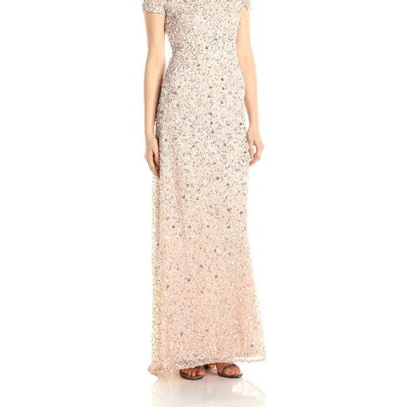 Adrianna Papell Short Sleeve Sequin Gown - Picture 2 of 11